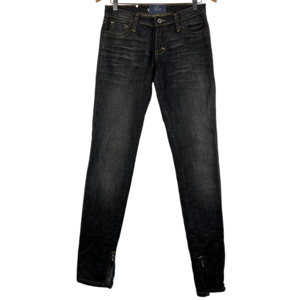 Please P.L.S. Jeans‎ Black Wash Denim Zipper Ankle Skinny Jeans Made In Italy M